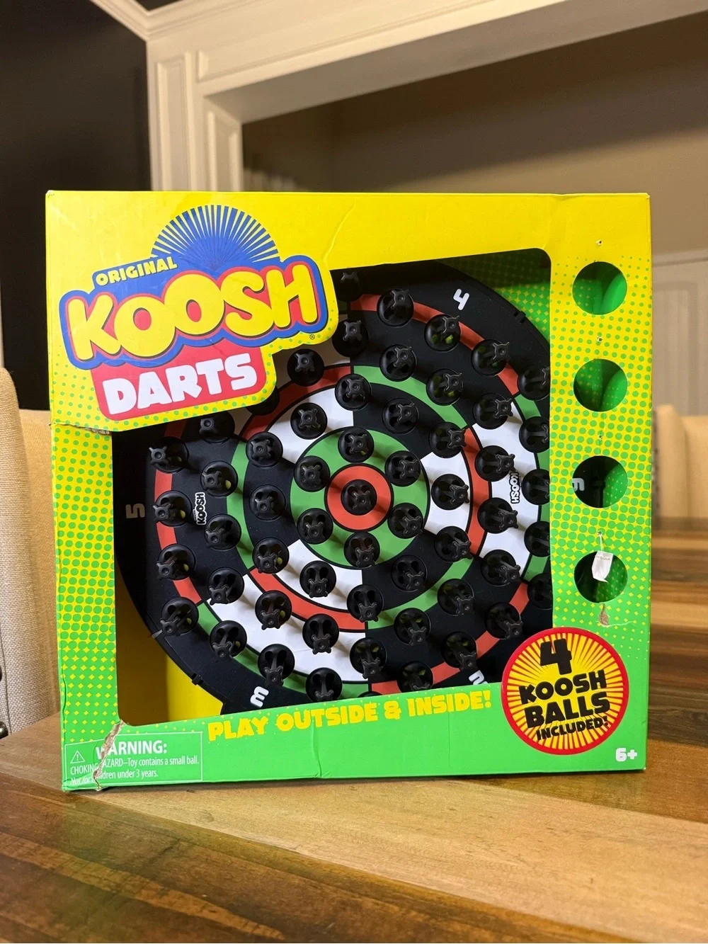 Original Koosh Darts Target Game Set with 4 Koosh Balls, Ages 6+